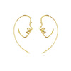 Culturesse Vianca Artsy Face To Face Earrings (Gold)