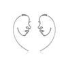 Culturesse Vianca Artsy Face To Face Earrings (Silver)