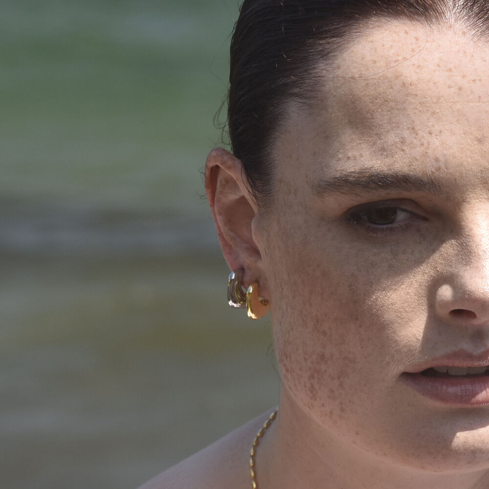 Culturesse Draco Sculptural Puff Earrings (Gold Vermeil)