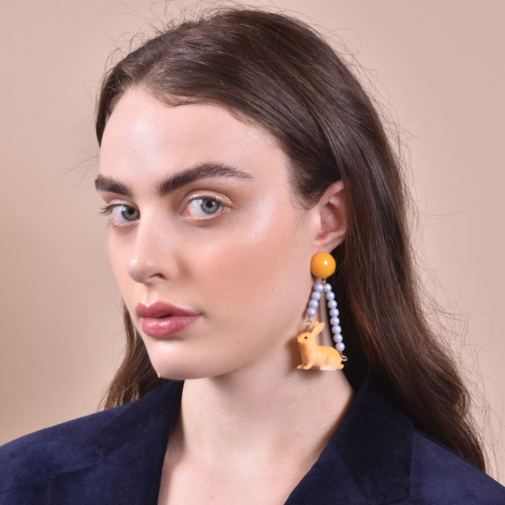 Culturesse Aaliyah Handmade Artsy Rabbit Hoop Earrings