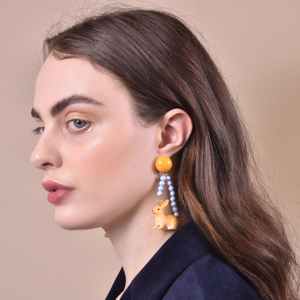 Culturesse Aaliyah Handmade Artsy Rabbit Hoop Earrings