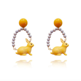 Culturesse Aaliyah Handmade Artsy Rabbit Hoop Earrings