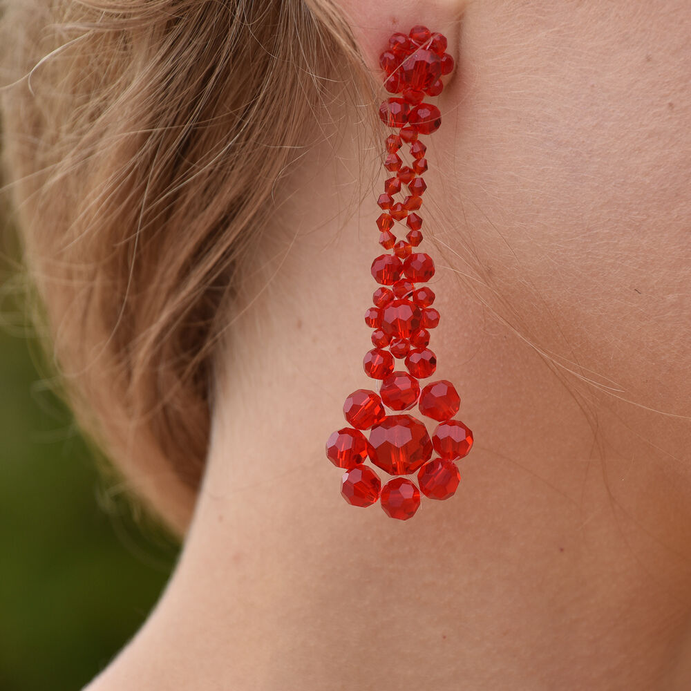Culturesse Arabella Rouge Beaded Earrings