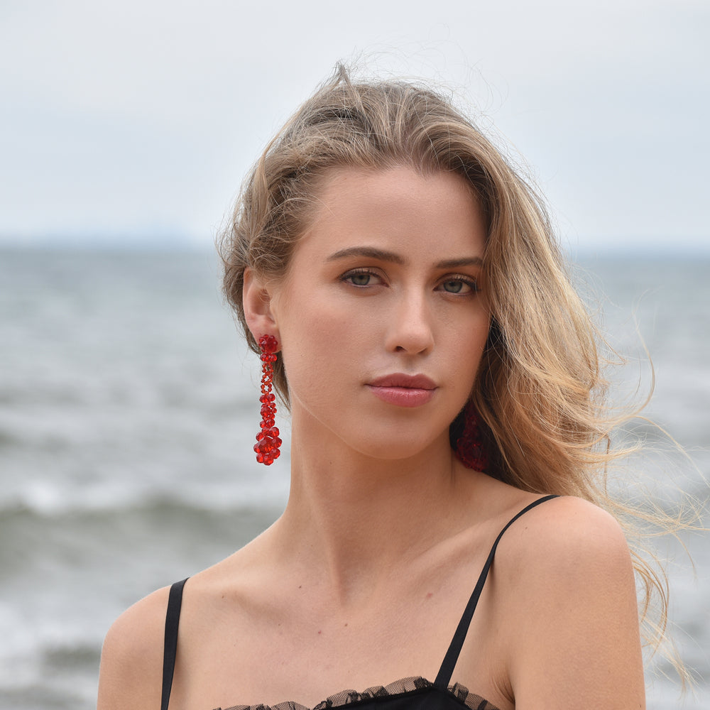 Culturesse Arabella Rouge Beaded Earrings