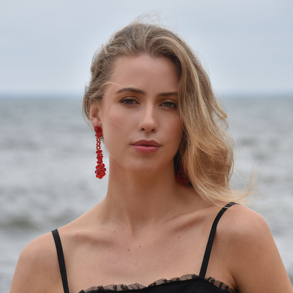 Culturesse Arabella Rouge Beaded Earrings