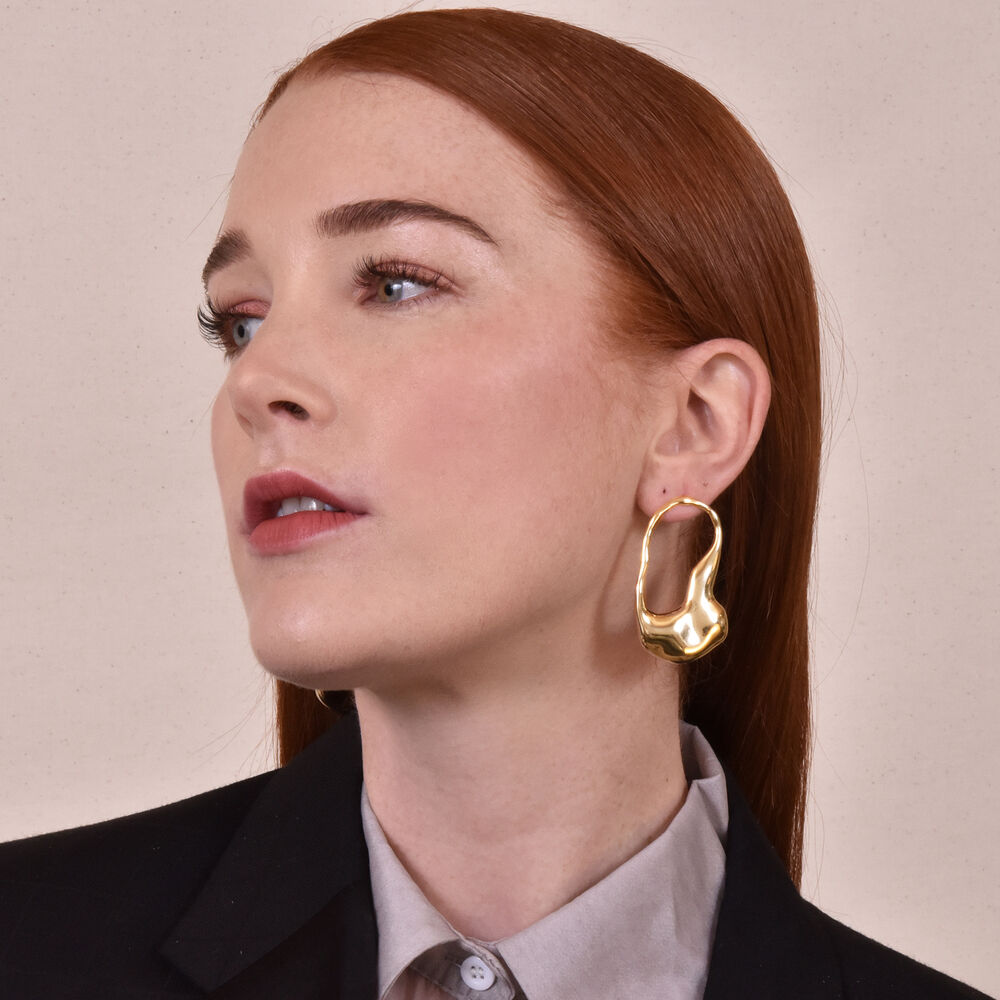 Culturesse Adele Irregular Gold Flow Earrings