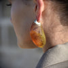 Culturesse Raya Bold Arc Resin Drop Earrings (Caramel Brown)