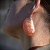 Culturesse Raya Bold Arc Resin Drop Earrings (Sunset Peach)