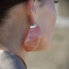 Culturesse Raya Bold Arc Resin Drop Earrings (Sunset Peach)