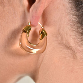 Culturesse Ilona Artsy Resin Hoop Earrings (Honey)