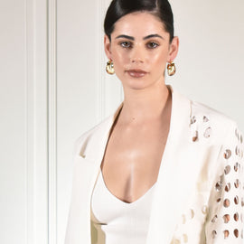 Culturesse Ilona Artsy Resin Hoop Earrings (Honey)