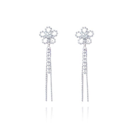 Culturesse Everett Flower Tassel Clip-on Earrings