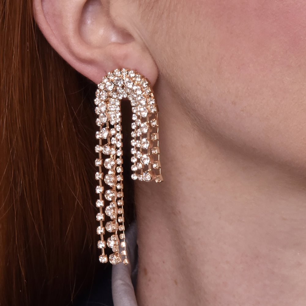 Culturesse Aria Diamante Arch Earrings