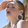 Culturesse Mirabella Catwalk Diamante Statement Earrings (Silver)