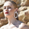 Culturesse Mirabella Catwalk Diamante Statement Earrings (Silver)