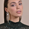 Culturesse Rayne Crystal Diamante Earrings Gold