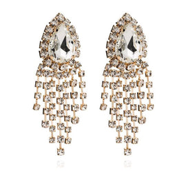 Culturesse Rayne Crystal Diamante Earrings Gold