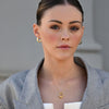 Culturesse Kahlo Ribbed Crescent Hoop Earrings (Gold)
