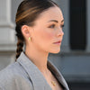 Culturesse Kahlo Ribbed Crescent Hoop Earrings (Gold)