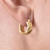 Culturesse Olli Textured Sculpture Huggie Earrings (Gold Vermeil)