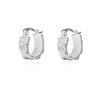 Culturesse Olli Textured Sculpture Huggie Earrings (Silver)