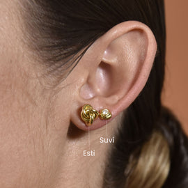 Culturesse Suvi Artsy Rocky Stud Earrings (Gold Vermeil)