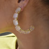 Culturesse Blush Rose Quartz Hoop Earrings