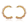 Culturesse Blush Rose Quartz Hoop Earrings