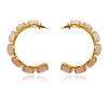 Culturesse Blush Rose Quartz Hoop Earrings