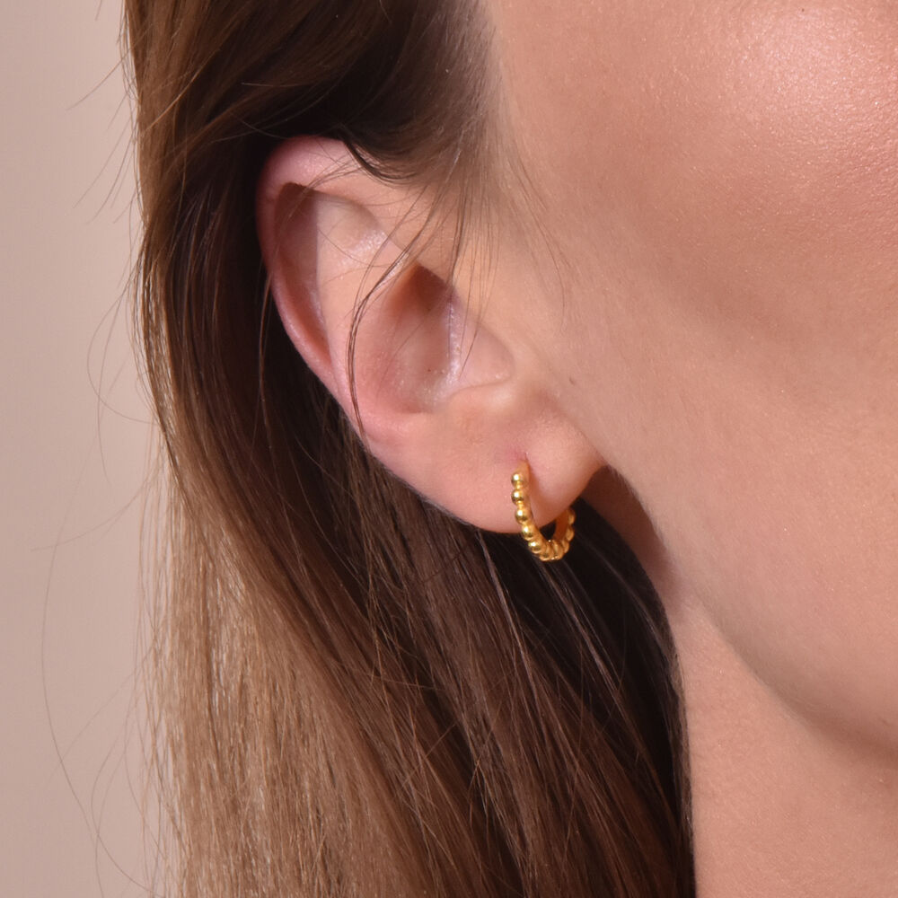 Culturesse Este Gold Vermeil Dainty Sleeper Earrings