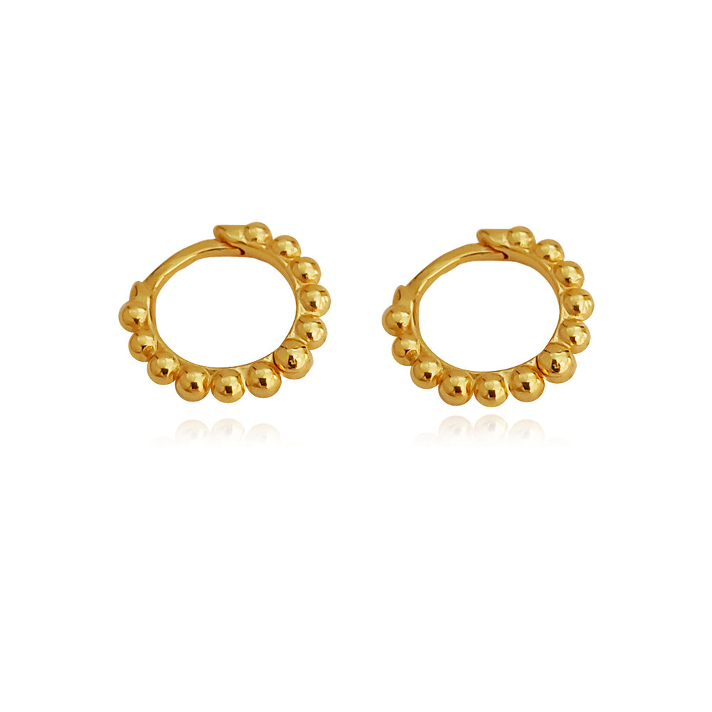 Culturesse Este Gold Vermeil Dainty Sleeper Earrings