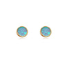 Culturesse Miray Dainty Opal Stud Earrings (Gold Light Blue)