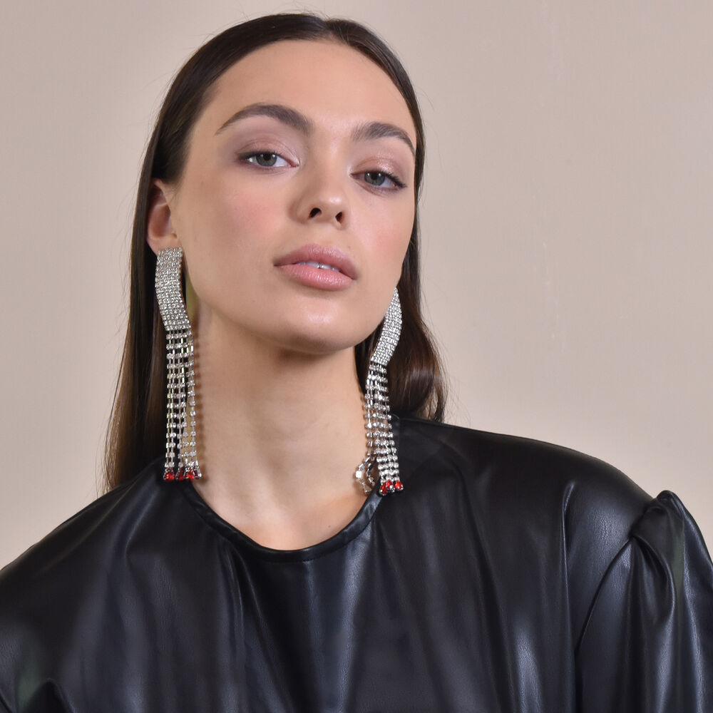 Culturesse Lemaire Catwalk Diamante Tassel Earrings