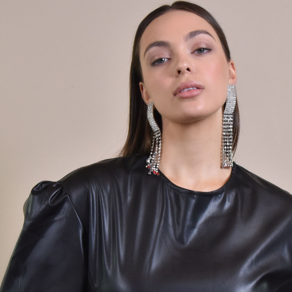 Culturesse Lemaire Catwalk Diamante Tassel Earrings