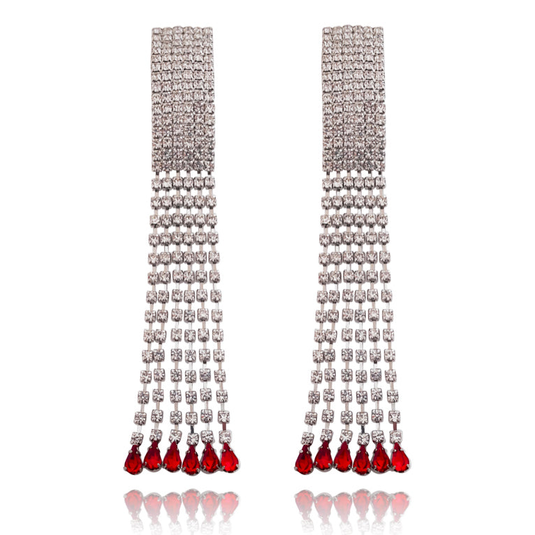 Culturesse Lemaire Catwalk Diamante Tassel Earrings