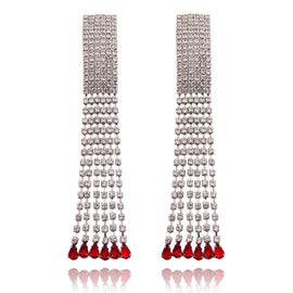 Culturesse Lemaire Catwalk Diamante Tassel Earrings