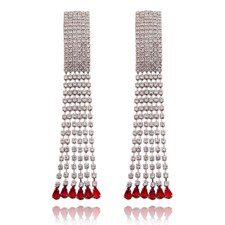 Culturesse Lemaire Catwalk Diamante Tassel Earrings