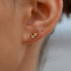 Culturesse Sagittarius Artisan Zirconia Pave Stud Earrings (Gold)