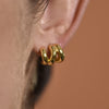 Culturesse Aline Artsy Tri Curve Earrings (Gold Vermeil)