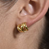 Culturesse Aline Artsy Tri Curve Earrings (Gold Vermeil)