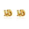 Culturesse Aline Artsy Tri Curve Earrings (Gold Vermeil)