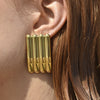 Culturesse Blaine Geo Statement Earrings (Gold)
