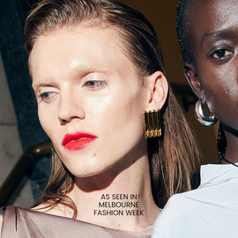 Culturesse Blaine Geo Statement Earrings (Gold)