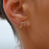 Culturesse Scorpio Zodiac Zirconia Pave Stud Earrings (Gold)