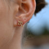 Culturesse Scorpio Artisan Zirconia Pave Stud Earrings (Gold)