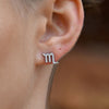 Culturesse Scorpio Zodiac Zirconia Pave Stud Earrings (Silver)