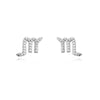 Culturesse Scorpio Zodiac Zirconia Pave Stud Earrings (Silver)