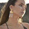 Culturesse Jacinthe Luxury 24K Sculpture Pearl Drop Earrings