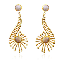 Culturesse Beretta Artisan 24K Coastal Sculpture Earrings