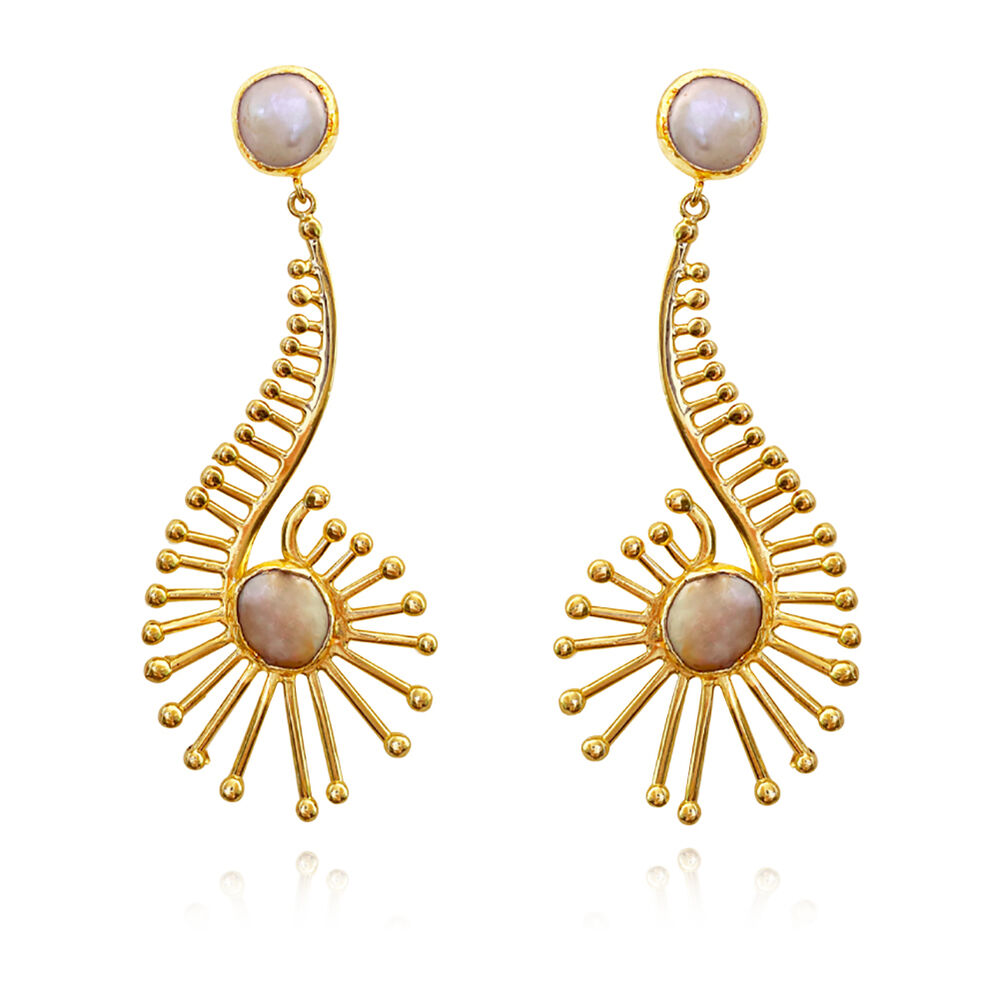 Culturesse Beretta Artisan 24K Coastal Sculpture Earrings